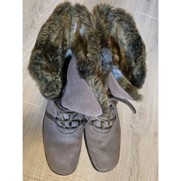 Ara Magaly Waterproof Gore-Tex Faux Fur Boots Brown UK 8H US 10.5 Wide Women's - Picture 3 of 6